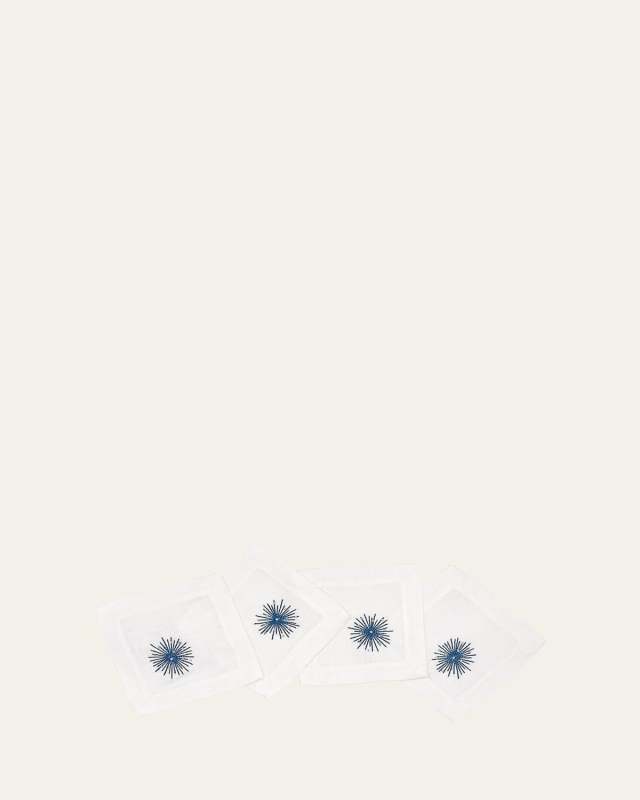 Starbust Blue Cocktail Napkins, Set of 4
